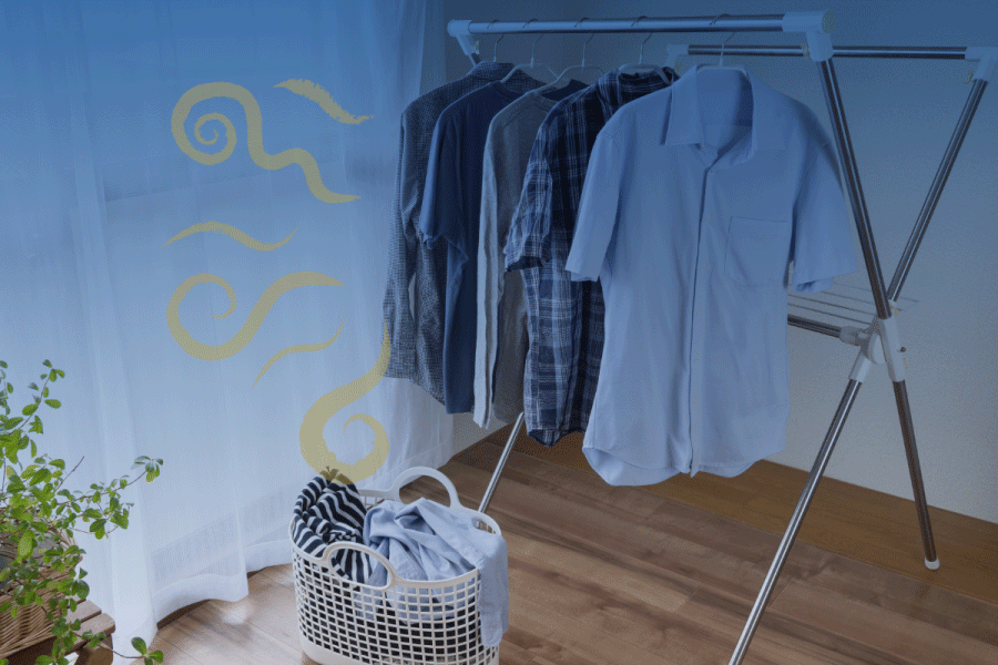 室内干しの生乾き臭